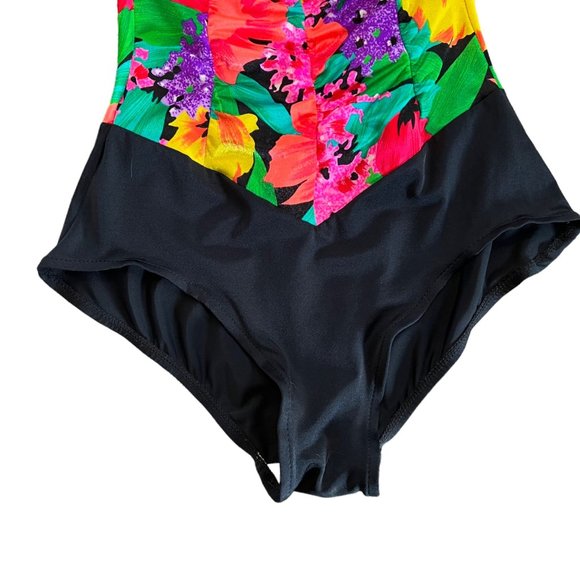 Vintage Catilina Floral Strapless One Piece Swimsuit USA - Picture 3 of 10